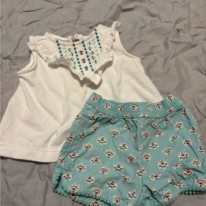 Carter's White Top with Blue Embroidery